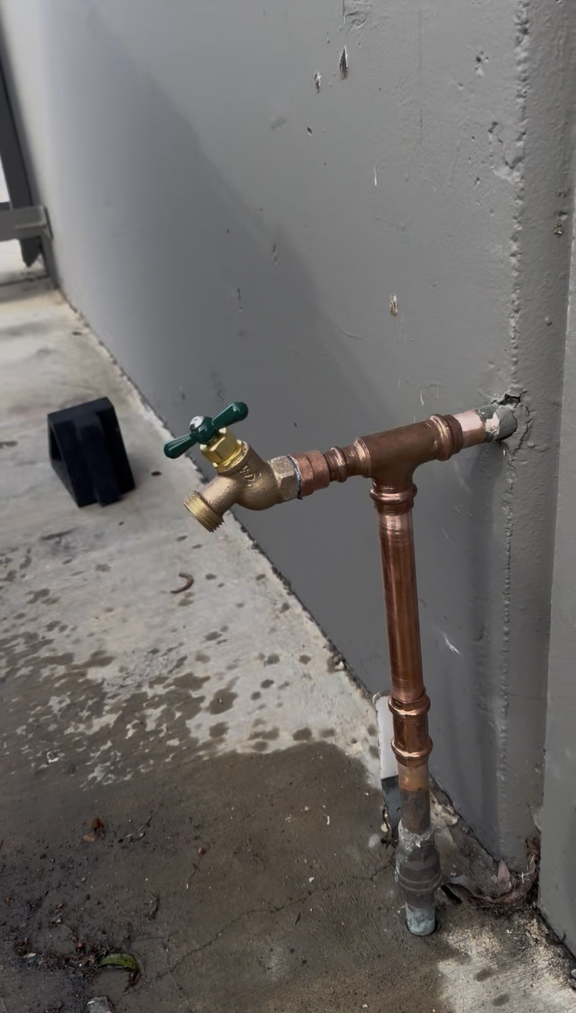 After: Hose bib leak repaired